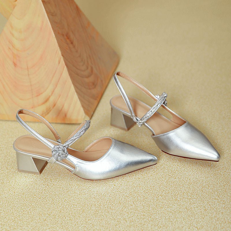 Chunky Heel Silver With Pointed Toe High Heels $59.50 Dana Fashion Color: Pink Size: 34 Women's shoes Product information: Lining material: PU Scaffolding shape: Pointed Color: pink, silver Shoe Material: Microfiber Size: 34.35, 36.37, 38.39 Wearing metho