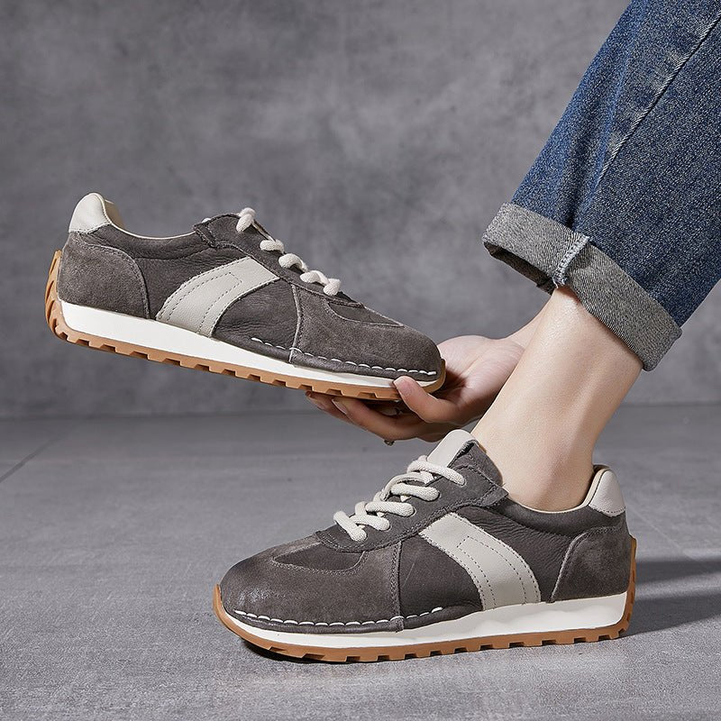 Classic Retro Casual Sneaker Genuine Leather $89.99 Dana Fashion Color: Brown Size: 35 Women's shoes Product information: Applicable parts: Plastic Lining material: pigskin Applicable sports: Universal Color: caramel, brown, yellow Upper height: low top S