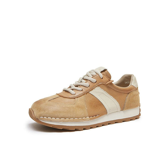 Classic Retro Casual Sneaker Genuine Leather $89.99 Dana Fashion Color: Yellow Size: 35 Women's shoes Product information: Applicable parts: Plastic Lining material: pigskin Applicable sports: Universal Color: caramel, brown, yellow Upper height: low top