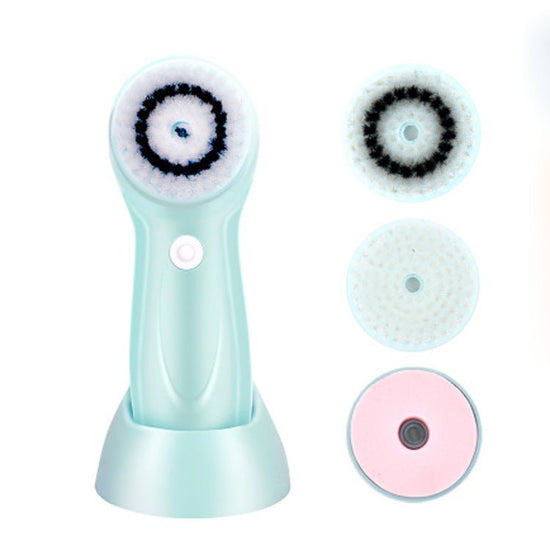 Cleansing instrument waterproof face wash meter $35.28 Dana Fashion Color: Blue Beauty Tools The package contains: a fuselage a monochrome brush head a sponge a delicate box a base Suitable for crowd characteristics: [Applicable age] 18 years old or older