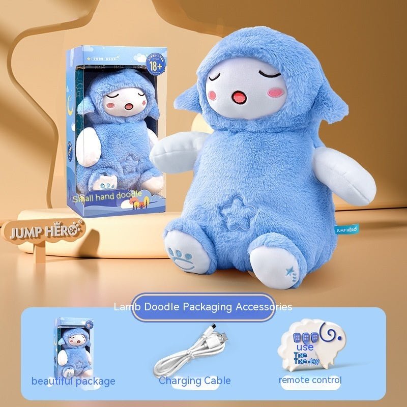 Cloak Man Lamb Toot Baby Plush Doll Newborn Sound And Light Soothing Sleeping Toys $82.99 Dana Fashion Color: Sapphire Blue Toys & Hobbies Product information: Ability Training: emotion, vision, senses, other ability training, interactive toys, hearing, p