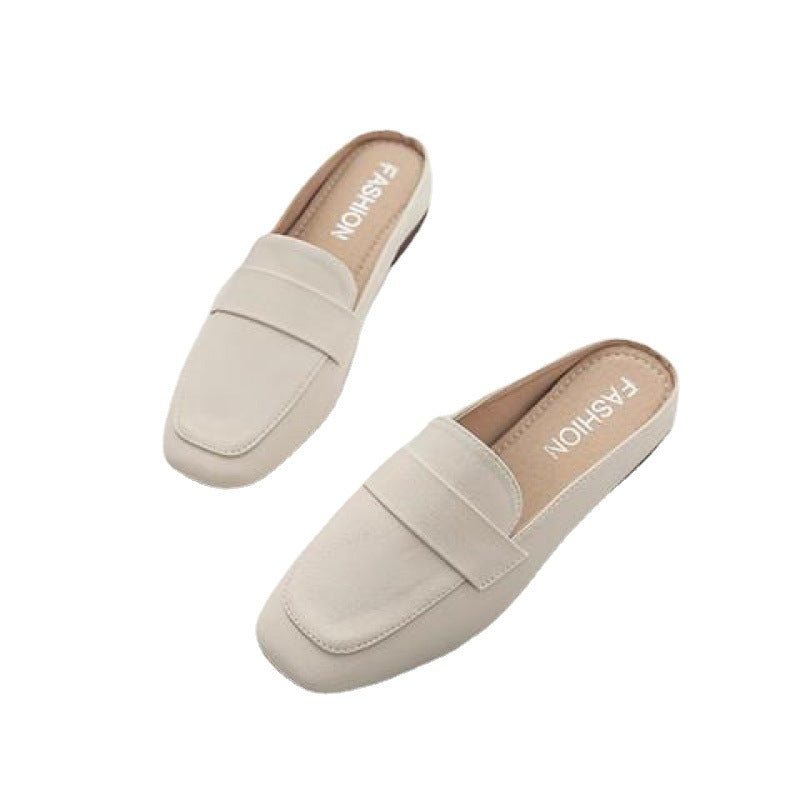 Closed Toe Half Slippers Women's Flat Soft Leather $57.52 Dana Fashion Color: Beige Size: 35 Women's shoes Product information: Pattern: solid color Size: 35,36,37,38,39,40,41,42,43 Sole craft: vulcanized shoes Sole material: rubber Applicable scenario: S