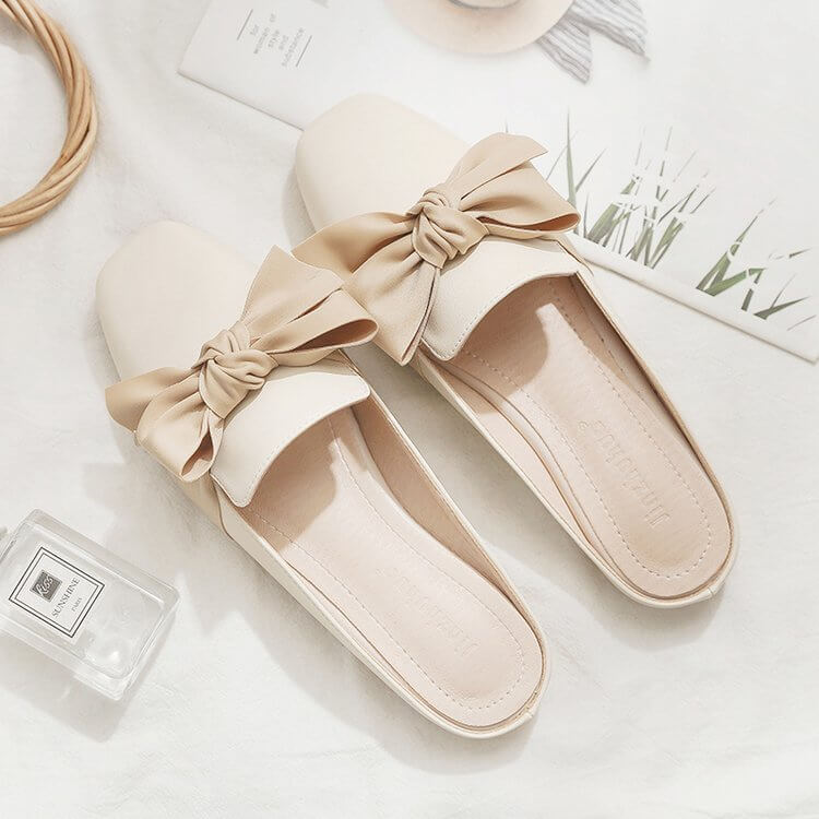 Closed Toe Sandals Women's Outer Wear Fashionable All-matching $25.90 Dana Fashion Color: Apricot Bow Size: 35 Women's shoes Product information: Pattern: solid color Color: apricot, apricot (bow), apricot suede (bow), classic look (bow),663 Size: 35, 36,