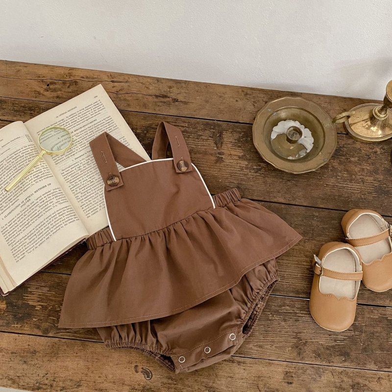 Clothes For Babies Baby Sleeveless Suspender Romper Shirt $23.04 Dana Fashion Color: Strap Suit Height: 100cm Baby Clothing Product information: Color: shirt, strap Suitable height: 66cm,73CM,80cm,90cm,100cm Thickness: thin Fabric name: Cotton Closed styl