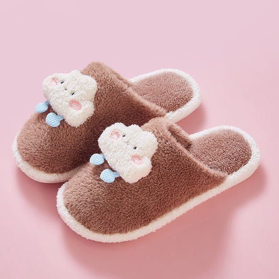 Clouds Couple Cotton Slippers Unisex Household Autumn And Winter Cartoon $28.66 Dana Fashion Color: Brown Size: 40to41 Women's shoes Product information: Pattern: Cartoon Lining material: Fluff Color: green, coral red, gray, brown, yellow Heel height: abo