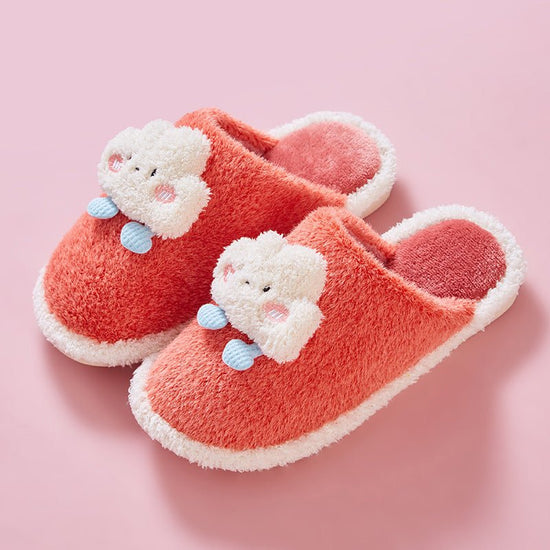 Clouds Couple Cotton Slippers Unisex Household Autumn And Winter Cartoon $27.96 Dana Fashion Color: Coral Red Size: 36to37 Women's shoes Product information: Pattern: Cartoon Lining material: Fluff Color: green, coral red, gray, brown, yellow Heel height: