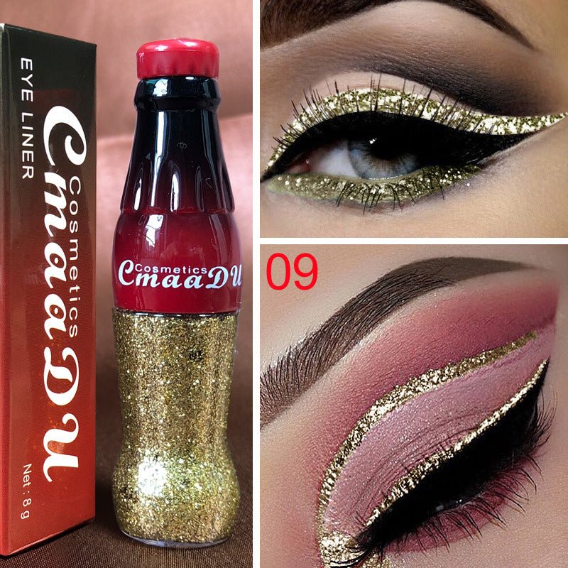 CmaaDu Color Glitter Glitter Glitter Liquid Eyeliner $13.22 Dana Fashion style: 9 makeup Specification: Product category: Eyeliner Color classification: 01, 02, 03, 04, 05, 06, 07, 08, 09, 10, 11, 12 Packing list: Eyeliner*1