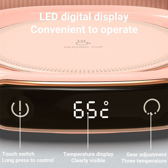 Coffee Mug Warmer Warm Coaster Smart Heating Cup Thermal Insulation Constant Temperature Coaster Heating Pad Desktop $40.00 Dana Fashion Color: M306 Pink Electrical outlet: USB Dana's Kitchen Overview: - Keep your coffee warm all morning long with this sl