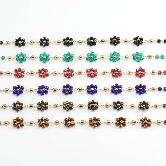 Color Crystal Flowers Stainless Steel Bracelet $17.50 Dana Fashion Color: Black Bracelet Women's Accessories Product information: Treatment Process: Electroplating Color: Black bracelet, dark red bracelet, blue bracelet, bronze bracelet, green bracelet, b