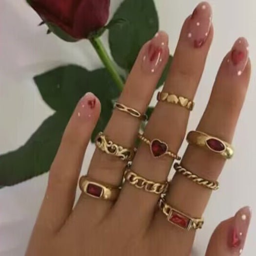 Color Diamond Four-piece Ring $12.00 Dana Fashion Color: 26516gold Women's Accessories Product information: Type: Ring Treatment Process: Electroplating Color: 23643-Green, 23643-Rose Red, 23643-blue, 23643-silver Green, 23643-black, 23643-Silver Rose Red