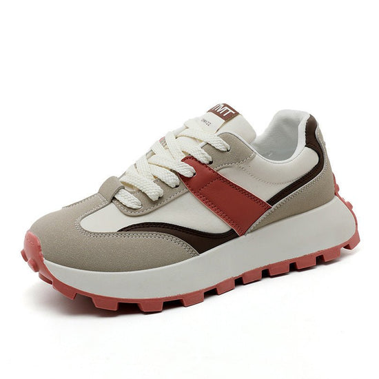 Color Matching Sports Women's Shoes Breathable Platform $45.40 Dana Fashion Color: Apricot Size: 35 Women's shoes Product information: Color: apricot, green, red Heel height: mid heel (3-5CM) Size: 35, 36, 37, 38, 39, 40 Sole material: rubber Toe holder s