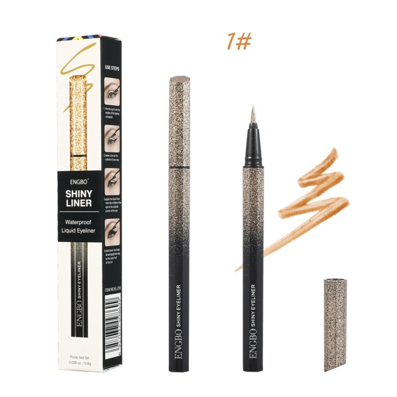 Color Quick Drying Starry Pearlescent Eyeliner $17.97 Dana Fashion style: 1 Style makeup Product information: Color classification: 1#, 2#, 3#, 4#, 5#, 6# Net content: 0.8 grams Efficacy: modification Features: With hair core design, the pen barrel is spr