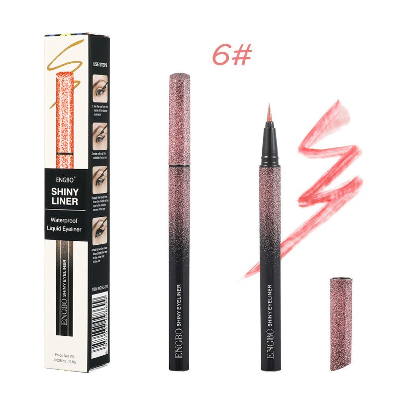 Color Quick Drying Starry Pearlescent Eyeliner $17.97 Dana Fashion style: 6 Style makeup Product information: Color classification: 1#, 2#, 3#, 4#, 5#, 6# Net content: 0.8 grams Efficacy: modification Features: With hair core design, the pen barrel is spr