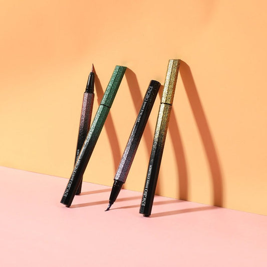 Color Quick Drying Starry Pearlescent Eyeliner $17.97 Dana Fashion style: 1 Style makeup Product information: Color classification: 1#, 2#, 3#, 4#, 5#, 6# Net content: 0.8 grams Efficacy: modification Features: With hair core design, the pen barrel is spr