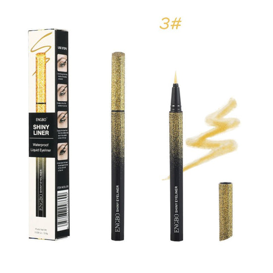 Color Quick Drying Starry Pearlescent Eyeliner $17.97 Dana Fashion style: 3 Style makeup Product information: Color classification: 1#, 2#, 3#, 4#, 5#, 6# Net content: 0.8 grams Efficacy: modification Features: With hair core design, the pen barrel is spr