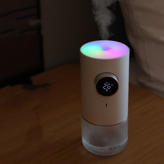 Colorful Atmosphere Lamp Micron Atomizer Humidifier $73.36 Dana Fashion Color: White Electrical outlet: USB Beauty Tools Product information: Operation mode: mechanical Timing function: less than 2 hours Power supply method: dry battery Material: Plastic