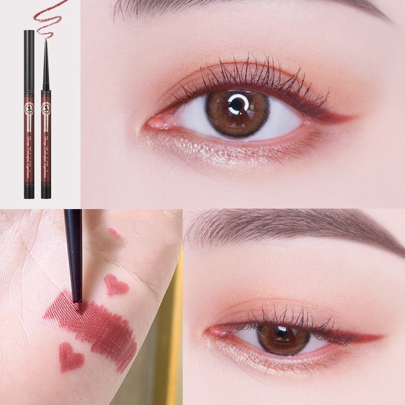 Colorful Eyeliner Glue Pen Is Extremely Fine, Waterproof And Non Smudging $12.40 Dana Fashion Color: Red brown makeup Product information: Product category: eyeliner Color: 01 # smoky black, 02 # reddish brown, 03 # berry purple, 04 # milky white, 05 # co