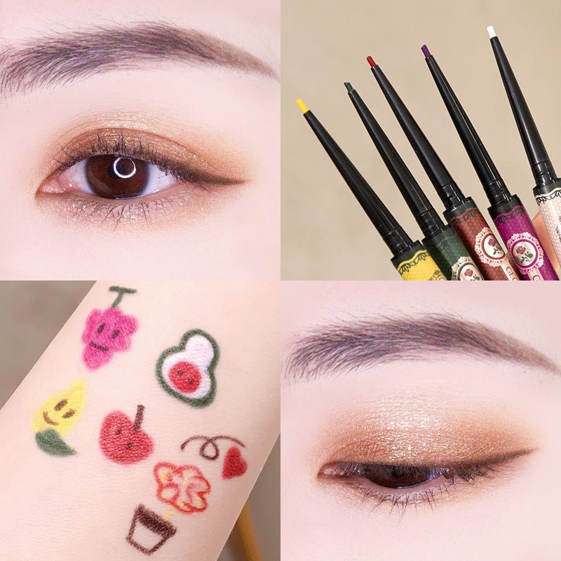 Colorful Eyeliner Glue Pen Is Extremely Fine, Waterproof And Non Smudging $12.40 Dana Fashion Color: Berry purple makeup Product information: Product category: eyeliner Color: 01 # smoky black, 02 # reddish brown, 03 # berry purple, 04 # milky white, 05 #