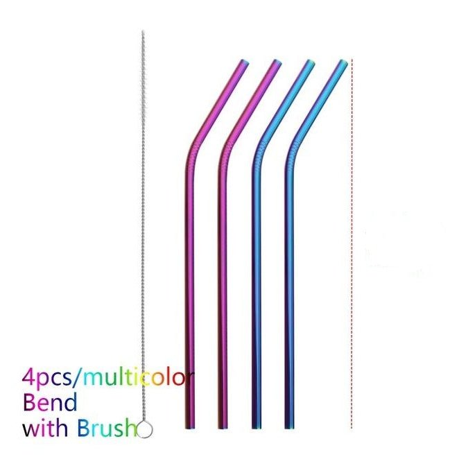 Colourful Reusable Stainless Steel Straws $19.50 Dana Fashion Color: Multicolor style: BEND Dana's Kitchen Overview: Food grade stainless steel material, safe and reliable Threaded non-slip lines Colorful colors, multiple choices Specifications: Material: