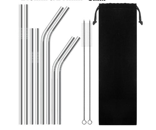 Colourful Reusable Stainless Steel Straws $19.50 Dana Fashion Color: Silver1 style: Suit Dana's Kitchen Overview: Food grade stainless steel material, safe and reliable Threaded non-slip lines Colorful colors, multiple choices Specifications: Material: St