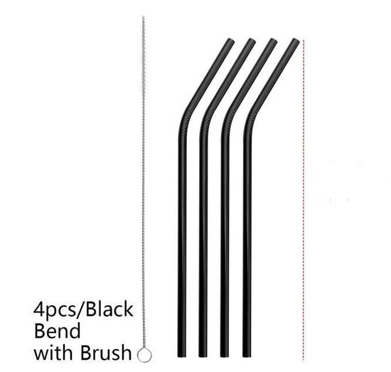 Colourful Reusable Stainless Steel Straws $19.50 Dana Fashion Color: Black style: BEND Dana's Kitchen Overview: Food grade stainless steel material, safe and reliable Threaded non-slip lines Colorful colors, multiple choices Specifications: Material: Stai