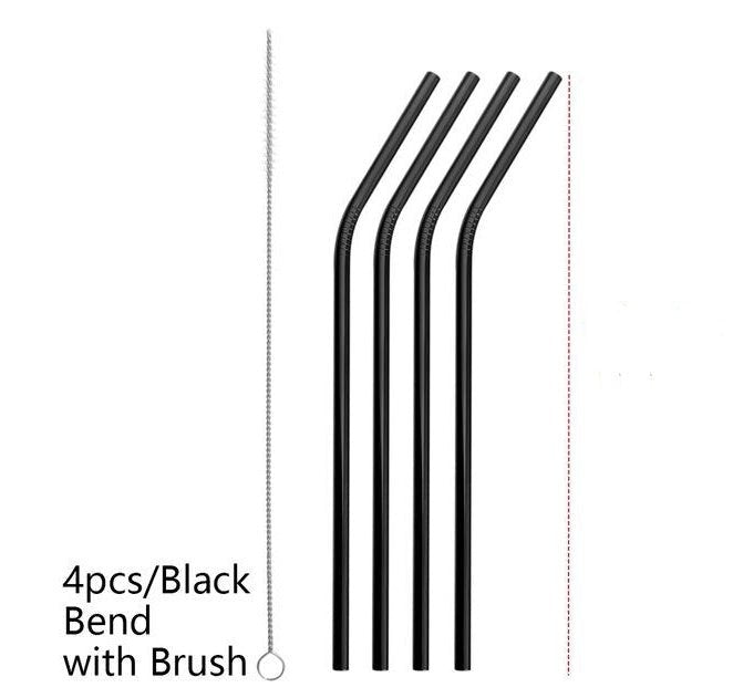 Colourful Reusable Stainless Steel Straws $19.50 Dana Fashion Color: Black style: BEND Dana's Kitchen Overview: Food grade stainless steel material, safe and reliable Threaded non-slip lines Colorful colors, multiple choices Specifications: Material: Stai