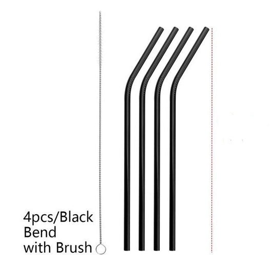Colourful Reusable Stainless Steel Straws $19.50 Dana Fashion Color: Black style: BEND Dana's Kitchen Overview: Food grade stainless steel material, safe and reliable Threaded non-slip lines Colorful colors, multiple choices Specifications: Material: Stai
