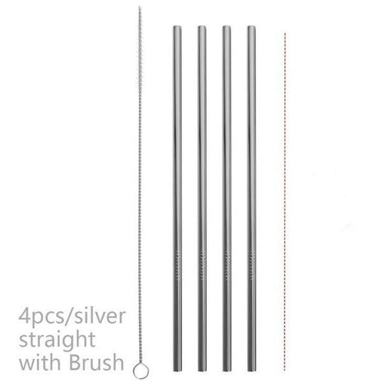 Colourful Reusable Stainless Steel Straws $19.50 Dana Fashion Color: Silver style: STRAIGHT Dana's Kitchen Overview: Food grade stainless steel material, safe and reliable Threaded non-slip lines Colorful colors, multiple choices Specifications: Material: