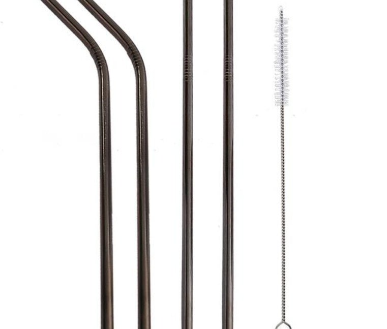 Colourful Reusable Stainless Steel Straws $19.50 Dana Fashion Color: BALCK style: STRAIGHT.BENT Dana's Kitchen Overview: Food grade stainless steel material, safe and reliable Threaded non-slip lines Colorful colors, multiple choices Specifications: Mater