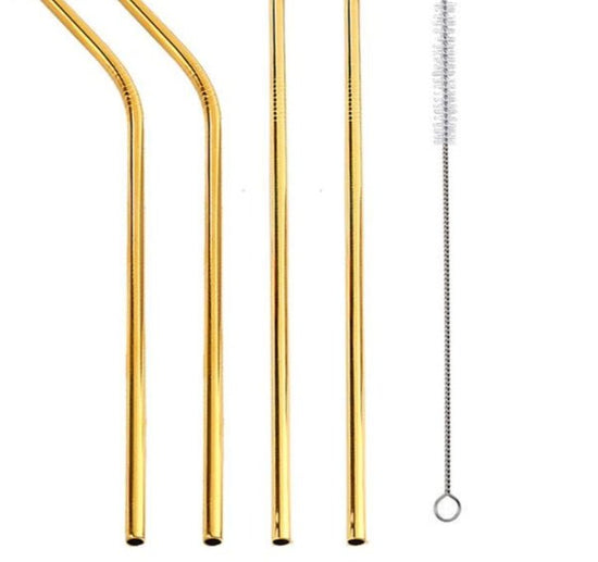 Colourful Reusable Stainless Steel Straws $19.50 Dana Fashion Color: GOLD style: STRAIGHT.BENT Dana's Kitchen Overview: Food grade stainless steel material, safe and reliable Threaded non-slip lines Colorful colors, multiple choices Specifications: Materi