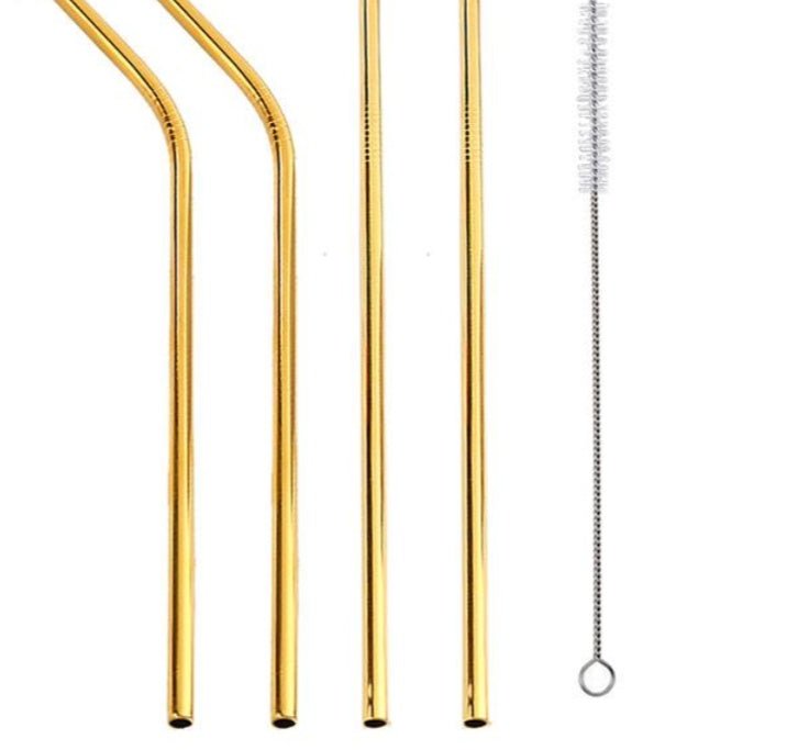 Colourful Reusable Stainless Steel Straws $19.50 Dana Fashion Color: GOLD style: STRAIGHT.BENT Dana's Kitchen Overview: Food grade stainless steel material, safe and reliable Threaded non-slip lines Colorful colors, multiple choices Specifications: Materi