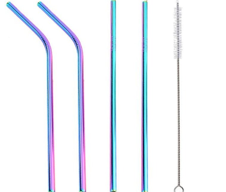 Colourful Reusable Stainless Steel Straws $19.50 Dana Fashion Color: Multicolor style: STRAIGHT.BENT Dana's Kitchen Overview: Food grade stainless steel material, safe and reliable Threaded non-slip lines Colorful colors, multiple choices Specifications: