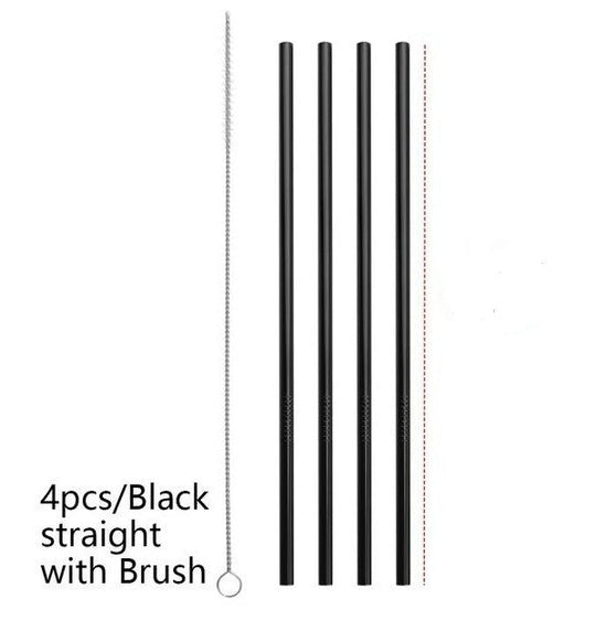 Colourful Reusable Stainless Steel Straws $19.50 Dana Fashion Color: Black style: STRAIGHT Dana's Kitchen Overview: Food grade stainless steel material, safe and reliable Threaded non-slip lines Colorful colors, multiple choices Specifications: Material: