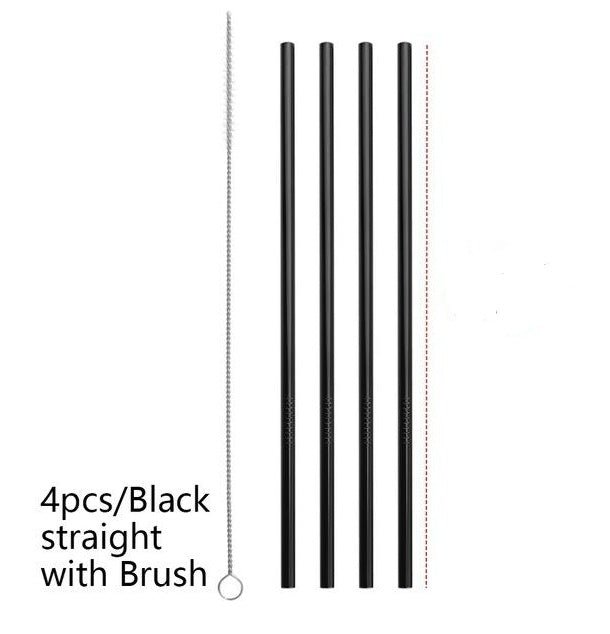 Colourful Reusable Stainless Steel Straws $19.50 Dana Fashion Color: Black style: STRAIGHT Dana's Kitchen Overview: Food grade stainless steel material, safe and reliable Threaded non-slip lines Colorful colors, multiple choices Specifications: Material: