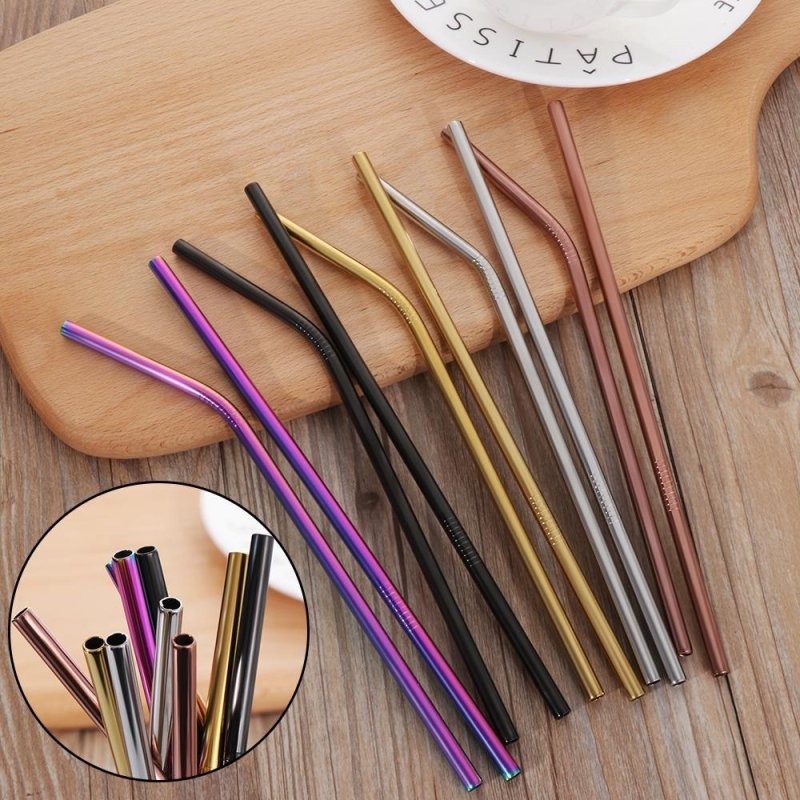 Colourful Reusable Stainless Steel Straws $19.50 Dana Fashion Color: Black style: BEND Dana's Kitchen Overview: Food grade stainless steel material, safe and reliable Threaded non-slip lines Colorful colors, multiple choices Specifications: Material: Stai