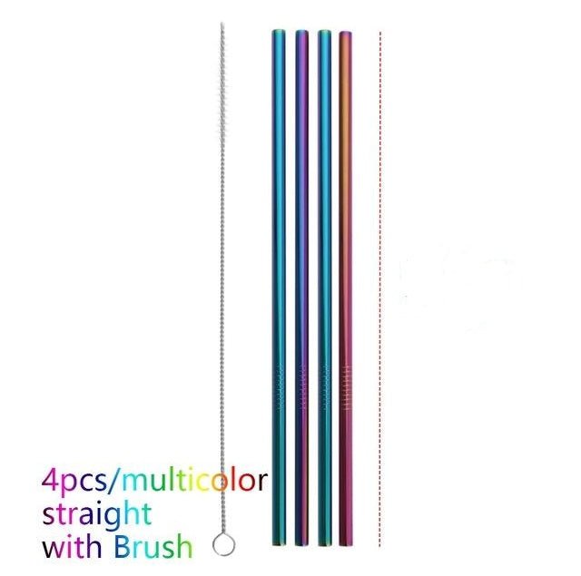 Colourful Reusable Stainless Steel Straws $19.50 Dana Fashion Color: Multicolor style: STRAIGHT Dana's Kitchen Overview: Food grade stainless steel material, safe and reliable Threaded non-slip lines Colorful colors, multiple choices Specifications: Mater