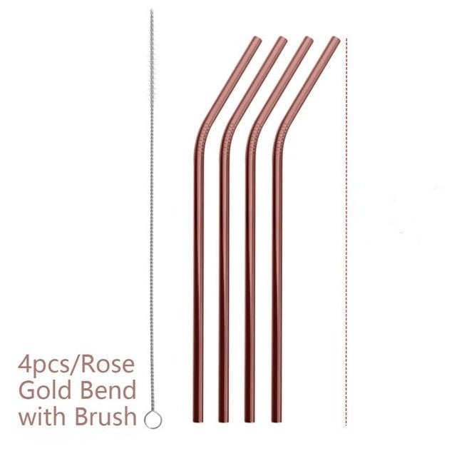 Colourful Reusable Stainless Steel Straws $19.50 Dana Fashion Color: Rose gold style: BEND Dana's Kitchen Overview: Food grade stainless steel material, safe and reliable Threaded non-slip lines Colorful colors, multiple choices Specifications: Material:
