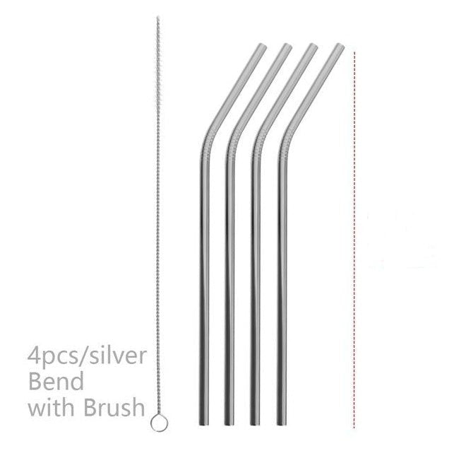 Colourful Reusable Stainless Steel Straws $19.50 Dana Fashion Color: Silver style: BEND Dana's Kitchen Overview: Food grade stainless steel material, safe and reliable Threaded non-slip lines Colorful colors, multiple choices Specifications: Material: Sta