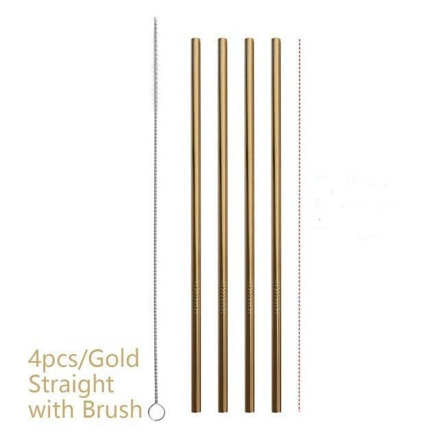 Colourful Reusable Stainless Steel Straws $19.50 Dana Fashion Color: Gold style: STRAIGHT Dana's Kitchen Overview: Food grade stainless steel material, safe and reliable Threaded non-slip lines Colorful colors, multiple choices Specifications: Material: S