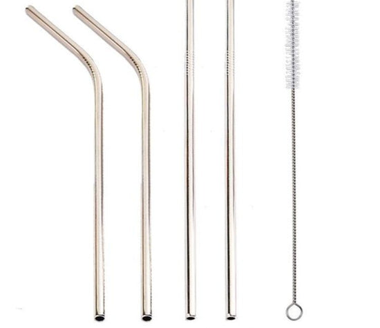 Colourful Reusable Stainless Steel Straws $19.50 Dana Fashion Color: SILVER style: STRAIGHT.BENT Dana's Kitchen Overview: Food grade stainless steel material, safe and reliable Threaded non-slip lines Colorful colors, multiple choices Specifications: Mate