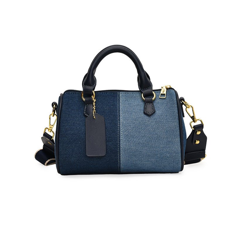 Commuter Handbag Shoulder Messenger Bag $25.99 Dana Fashion Color: Dark Blue With Light Blue Women's Bags Product information: Lining texture: Polyester Applicable scenarios: Daily matching Color: dark blue with light blue, blue with white, black with whi