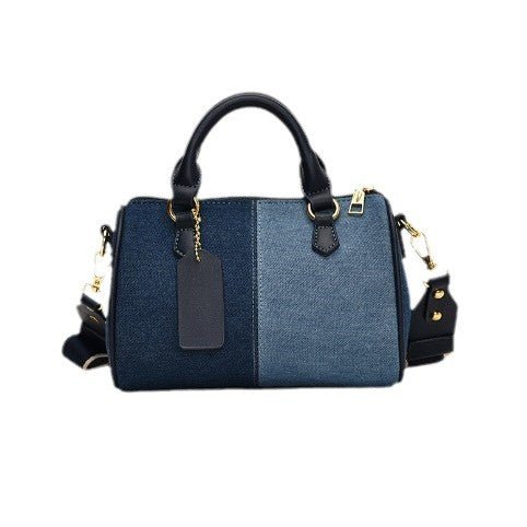 Commuter Handbag Shoulder Messenger Bag $25.99 Dana Fashion Color: Black With White Women's Bags Product information: Lining texture: Polyester Applicable scenarios: Daily matching Color: dark blue with light blue, blue with white, black with white, blue