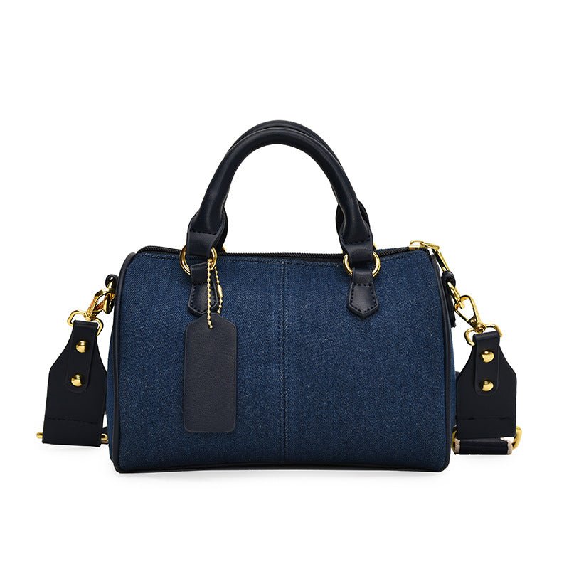 Commuter Handbag Shoulder Messenger Bag $25.99 Dana Fashion Color: Blue Women's Bags Product information: Lining texture: Polyester Applicable scenarios: Daily matching Color: dark blue with light blue, blue with white, black with white, blue Outer bag ty