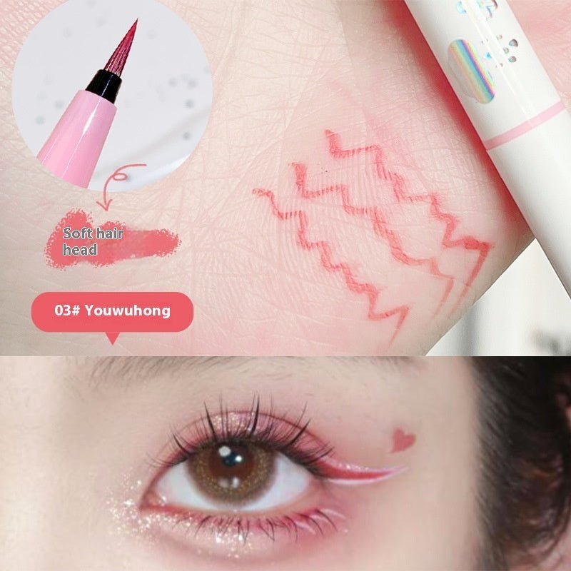 Cool Sense Spirit Still Liquid Eyeliner Color Series $15.00 Dana Fashion Color Classification: You Fog Red makeup Product information: Color: white, brown, black, watermelon red Applicable population: general population Specification: Standard specificati