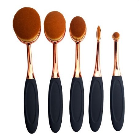 Cosmetic brush $28.06 Dana Fashion Color: Gold black quantity: 5pcs makeup About the product The most popular “toothbrush shaped” makeup brush tool with the latest fashionable design. Use on the face to apply,blend or contour multiple mediums. High qualit