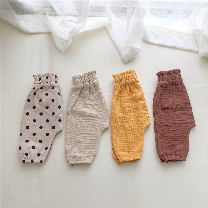 Cotton And Linen Comfortable Loose Big PP Pants Wild High Waist Casual $21.35 Dana Fashion Color: Beige Size: 100 Baby Clothing Product Information Style: Korean Main Fabric Composition: Linen Main Fabric Ingredient Content: 100 (%) Security Level: Class