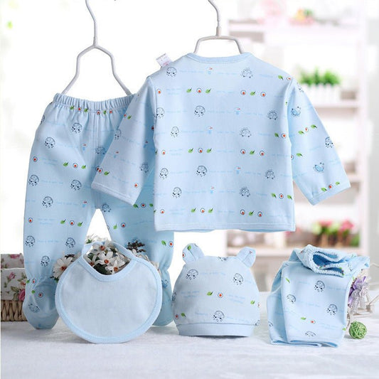 Cotton baby clothes underwear set $20.50 Dana Fashion Color: Blue Size: One size Baby Clothing Name: Five-piece set Color: blue pink yellow size: one size Bust: 26 * 2 cm Length: 29 cm Pants length: 36 cm Waist: 29 * 2 cm 1. Asian sizes are 1 to 2 sizes s