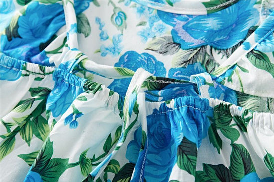 Cotton Baby Ruffled Floral Print Dress $37.17 Dana Fashion Color: Blue Child size: 12M Baby Clothing Product information: Material: Cotton Style: simple and stylish Features:Print Colour: blue, pink, red, yellow Packing list: Dress*1 Product Image: