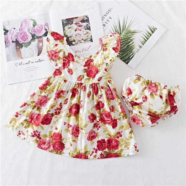 Cotton Baby Ruffled Floral Print Dress $37.17 Dana Fashion Color: Yellow Child size: 12M Baby Clothing Product information: Material: Cotton Style: simple and stylish Features:Print Colour: blue, pink, red, yellow Packing list: Dress*1 Product Image:
