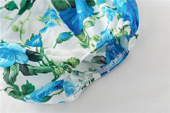 Cotton Baby Ruffled Floral Print Dress $37.17 Dana Fashion Color: Blue Child size: 12M Baby Clothing Product information: Material: Cotton Style: simple and stylish Features:Print Colour: blue, pink, red, yellow Packing list: Dress*1 Product Image: